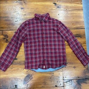 Hope & Henry Red Plaid Shirt Size Medoum